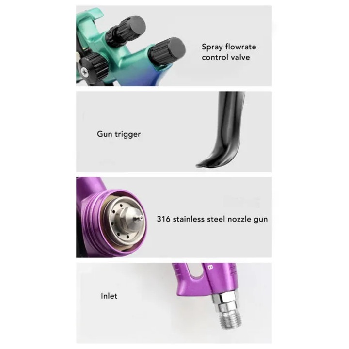Pistol de vopsit HVLP 1.3 mm 600 ml DIY