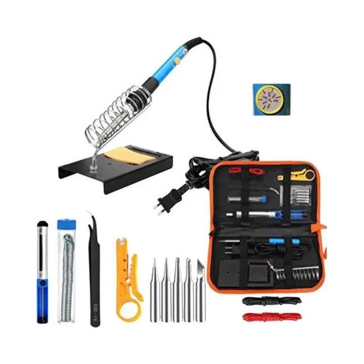 Kit pistol de lipit electronic 60W reglabil 200-450°C, ceramic, negru