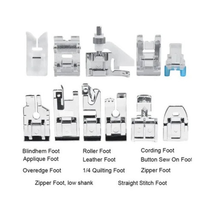 Set 11 picioruse metalice pentru masini de cusut, diverse, universal