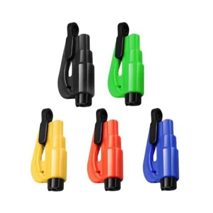 Ciocan de urgenta pentru geam auto, taietor centura, set multifunctional