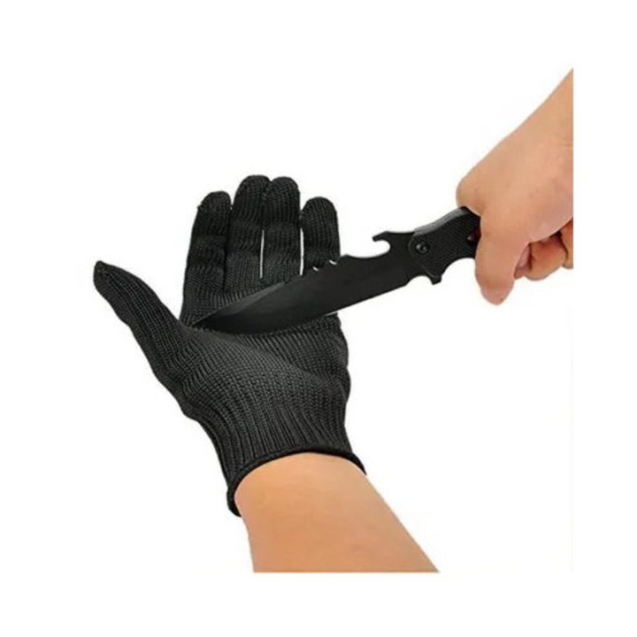 Manusi protectie munca, taieturi rezistente, negru, marime universala