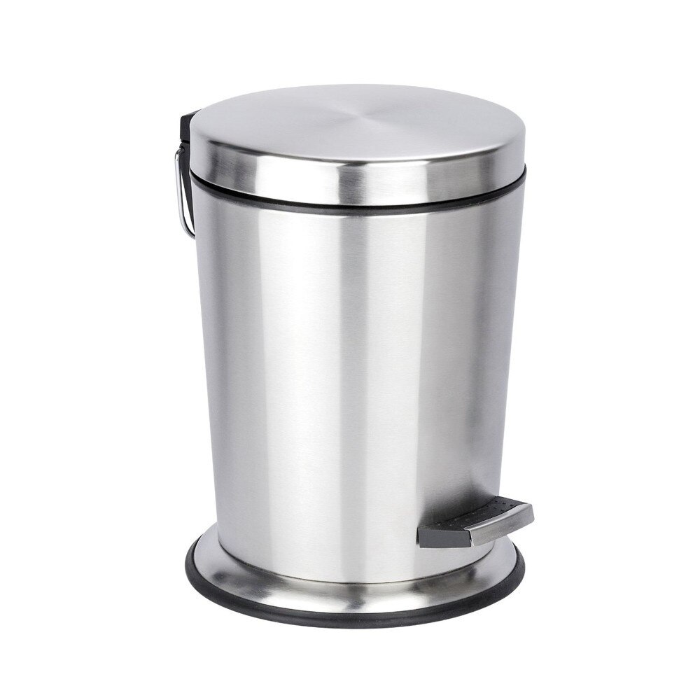 Cos de gunoi, Wenko, Conic, Metal, 5 L, Argintiu