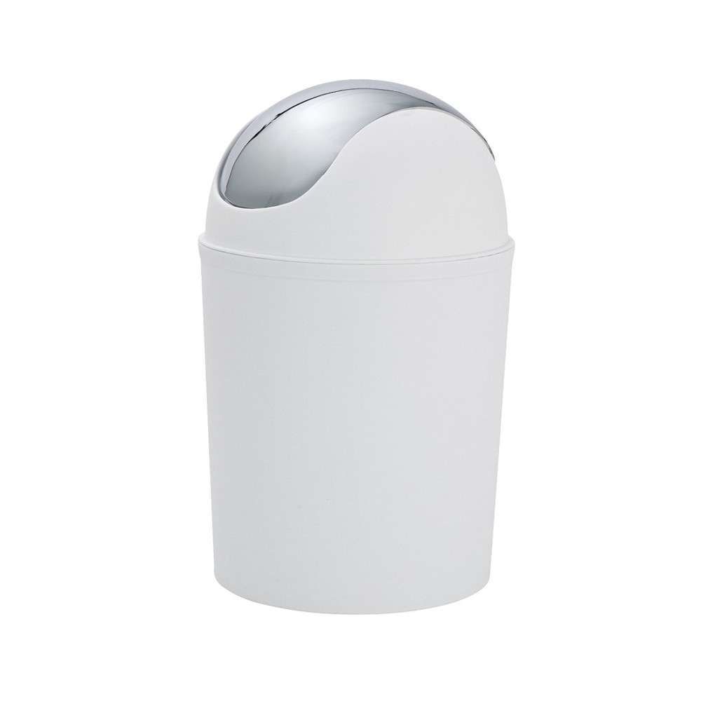 Cos de gunoi cu capac metalic, Wenko, 32 cm, 4.5L, Alb