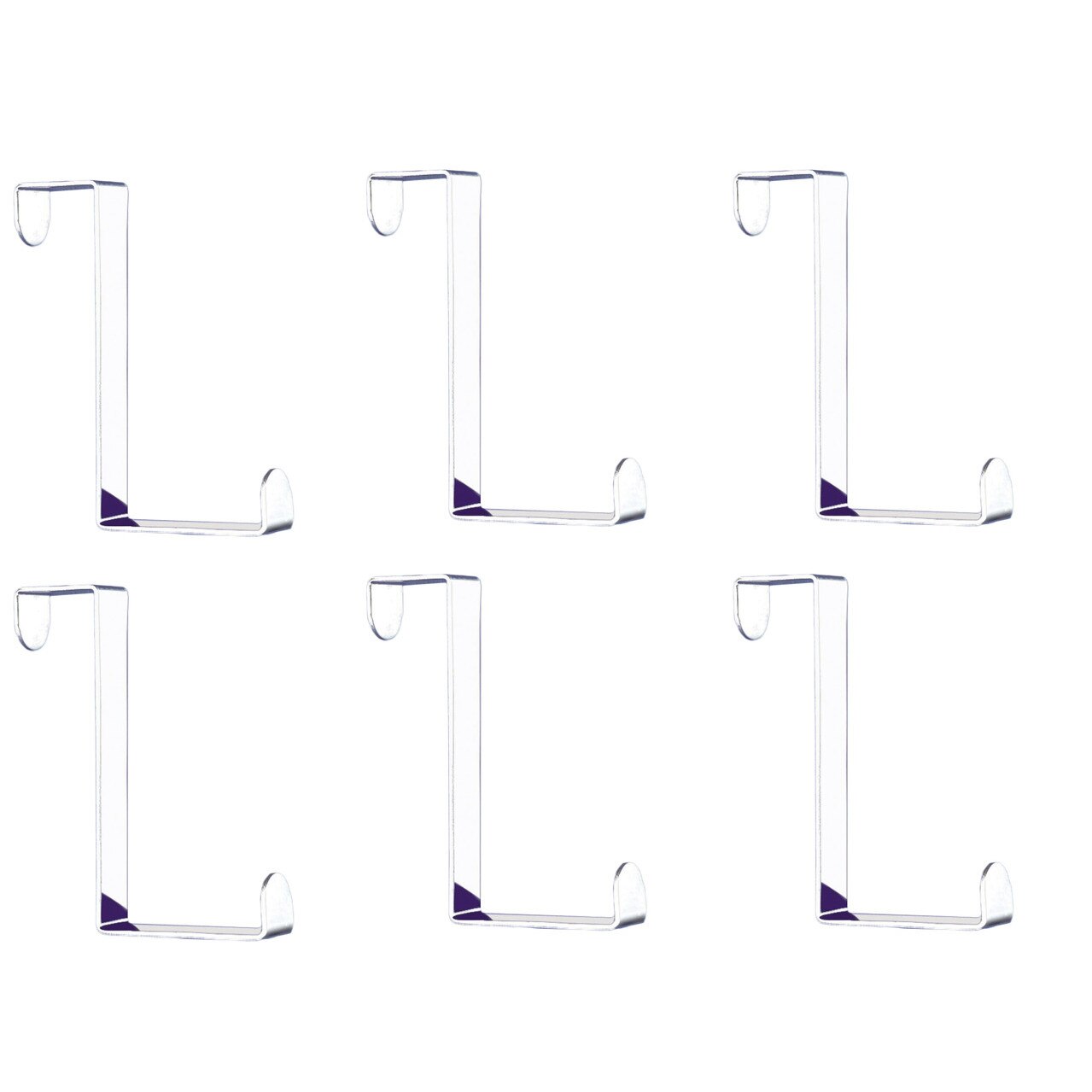 Set suporturi tip carlige pentru usi Wenko, 6 bucati, Argintiu