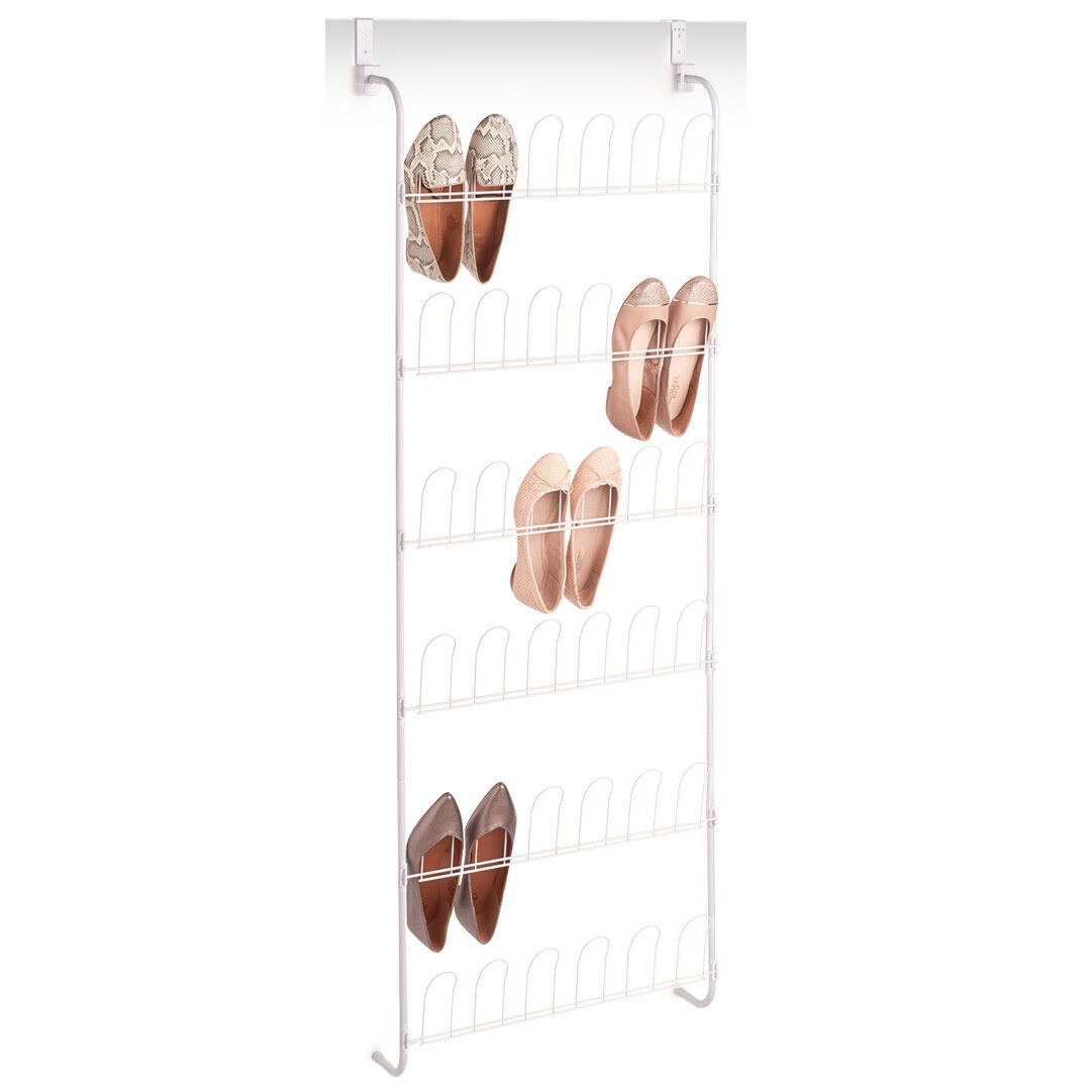 Suport pentru incaltaminte, Zeller, 18 perechi, Metal, Alb