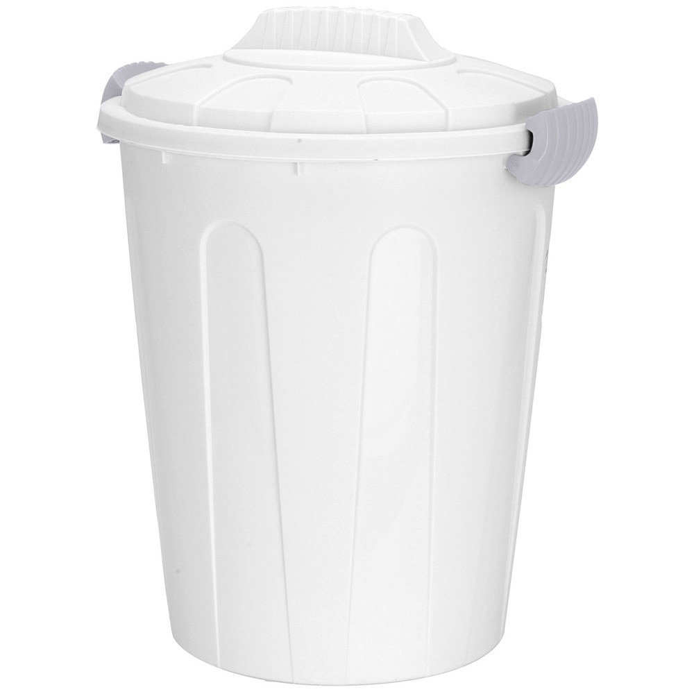 Cos de gunoi cu capac, 23l, Plastic, Alb