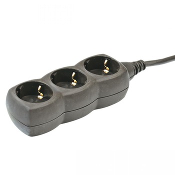 Cablu prelungitor, 3 prize, 2300W, 3 m, negru, Home Cablu prelungitor, 3 prize, 2300W, 3 m, negru, Home