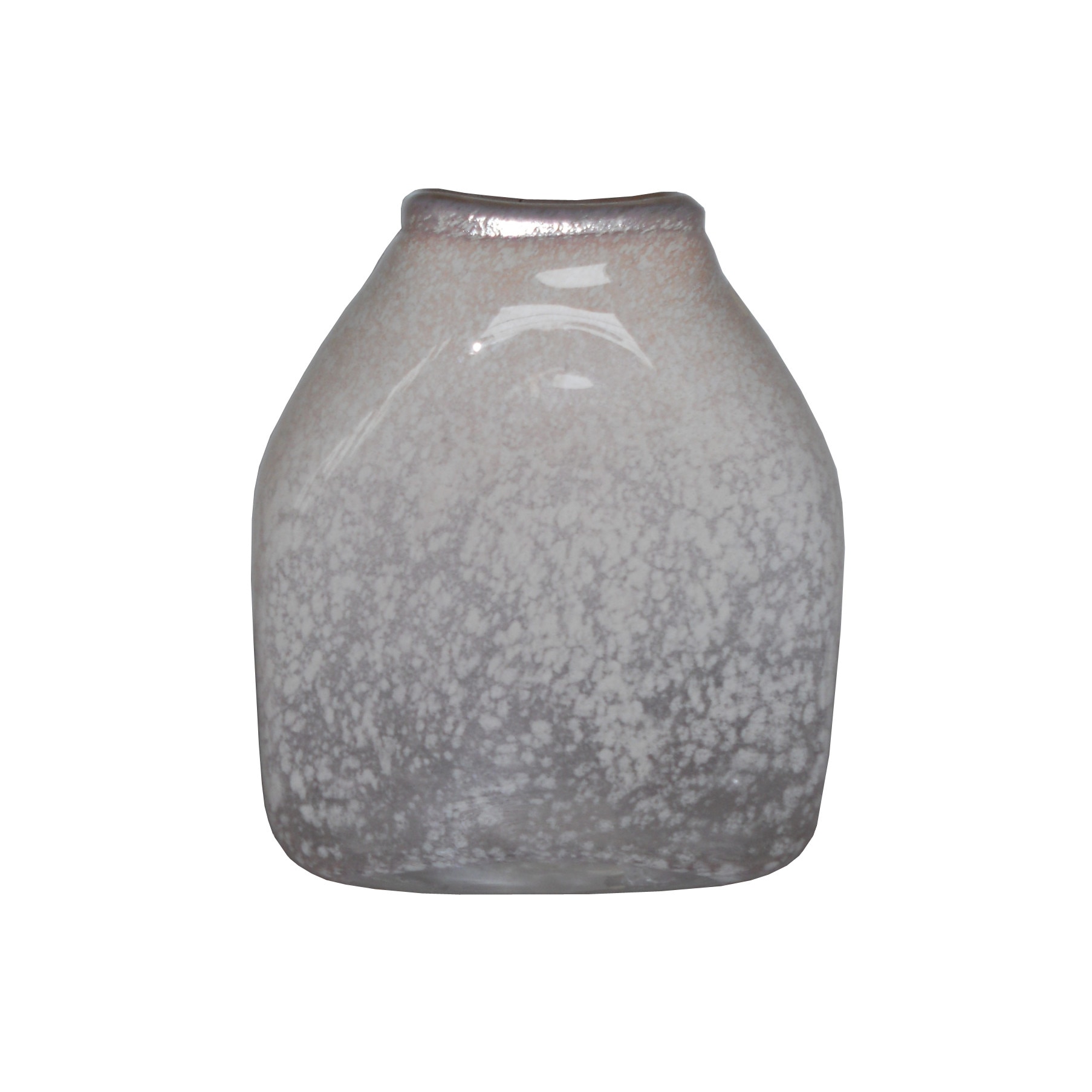 Vaza lucrata manual Quadra sticla 10 mm roz