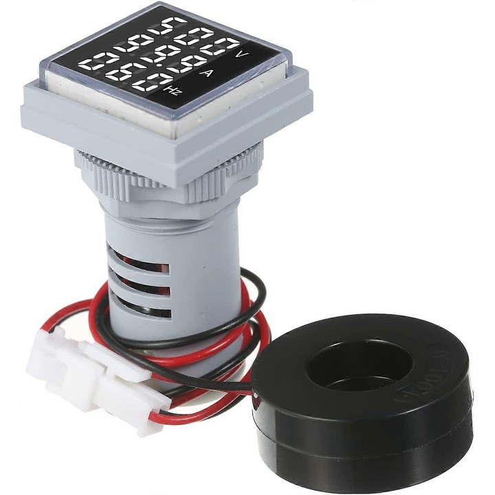 Tester digital multifunctional mini, voltmetru ampermetru frecventa, alb, 5.5x3.1x3.1cm