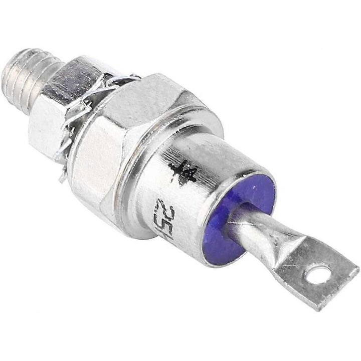 Set 10 diode redresoare 25A 1200V, baza metalica, polaritate inainte/inapoi, dimensiune surub 4mm