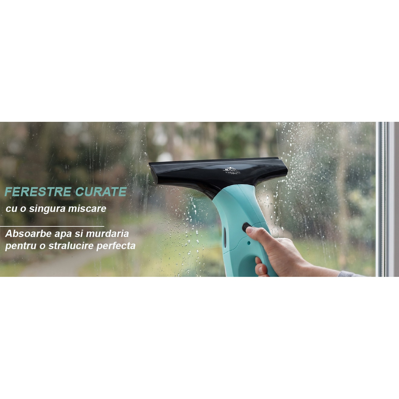 Aspirator de curatat geamuri ETA Finestro Max 5262 90000, acumulator Li-Ion 3,7 V / 2200 mAh, autonomie 45 minute, maner extensibil