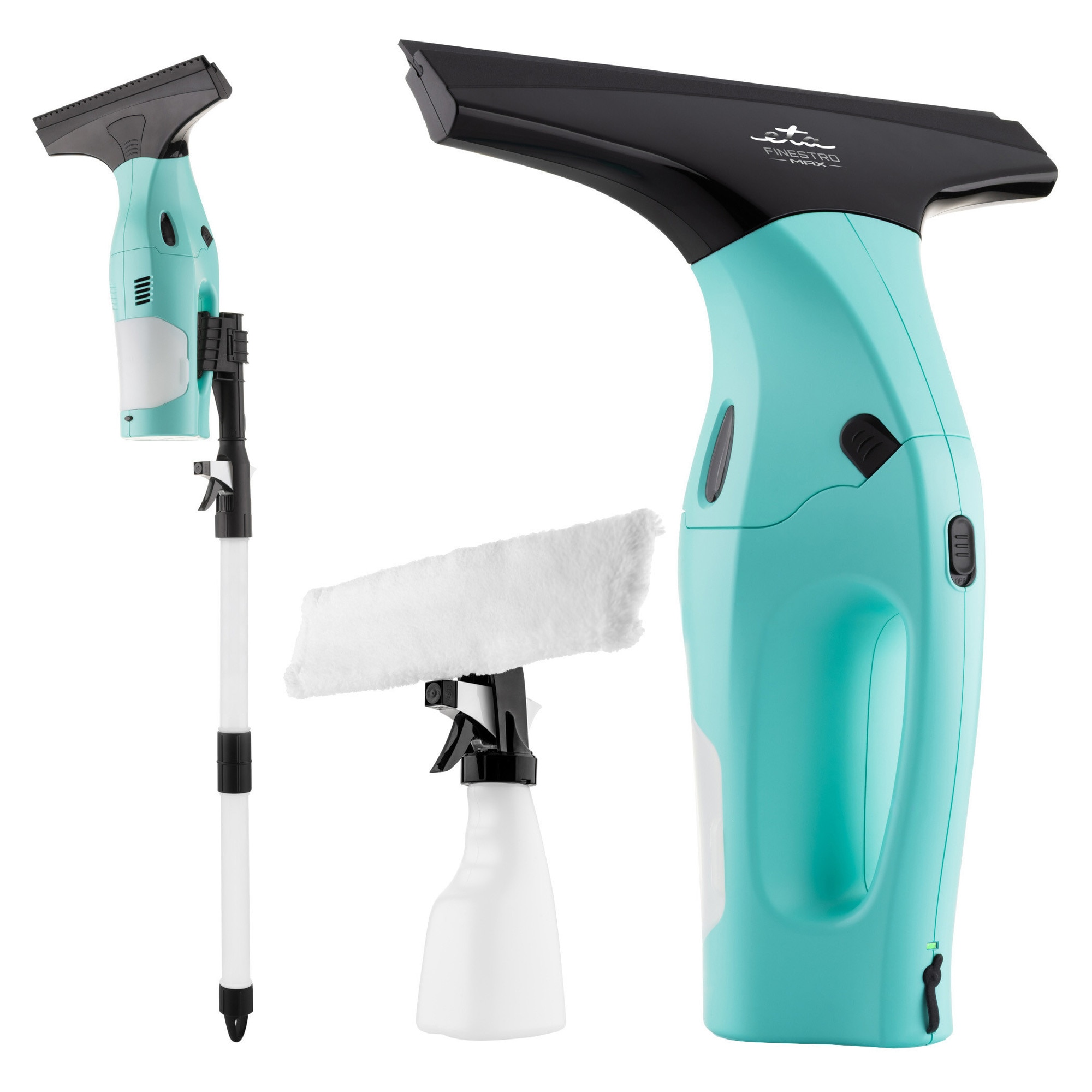 Aspirator de curatat geamuri ETA Finestro Max 5262 90000, acumulator Li-Ion 3,7 V / 2200 mAh, autonomie 45 minute, maner extensibil