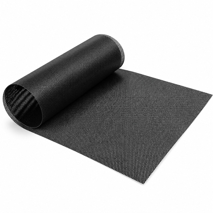 Filtru carcasa PC, JESWO®, Plasa de praf perforata din plastic PVC, 0.5mm, Membrana flexibila si permeabila la aer, Pentru cabinetul difuzorului PC si gurile de ventilatie, Reutilizabil, 30×100cm, Negru
