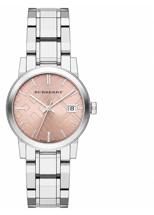 Дамски часовник Burberry The City BU9124, INOX, Сребрист / Розов