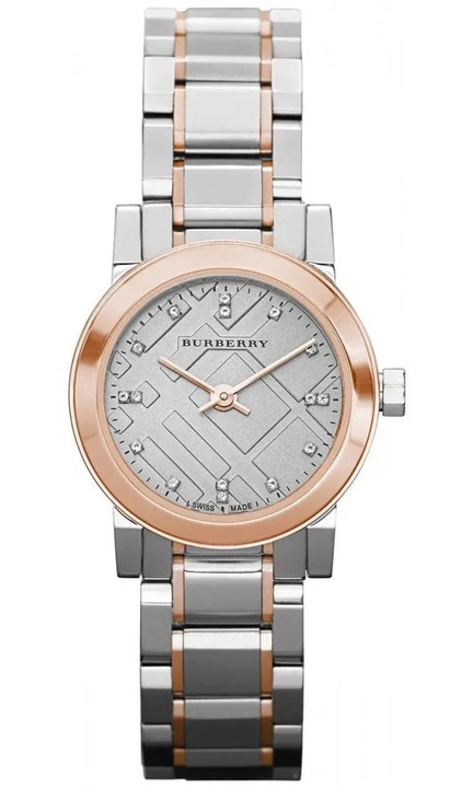 Дамски часовник Burberry Dimond BU9214, INOX, Сребрист / Розово злато