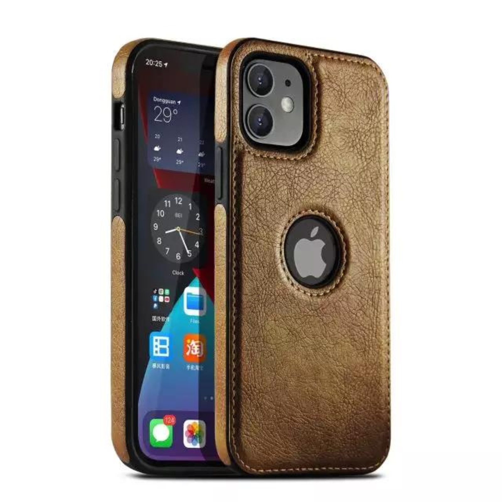 Husa Business din Piele pentru iPhone 15, Brown
