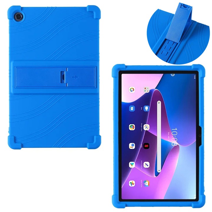 Husa tableta Armor, albastru, 10.1 inch, cu suport stabil, pentru Lenovo Tab 10.1 2025