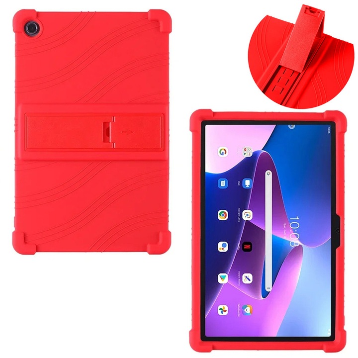 Husa tableta Armor, rosu, 10.1 inch, suport stabil, protectie robusta, pentru Lenovo Tab 10.1 2025