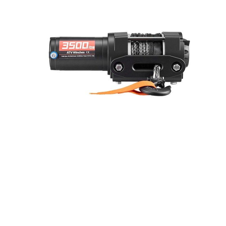 Troliu ATV 3500 lbs, 8785371356476, кабел синтетичен UHMWPE 32 ft (10 m) 5.5 mm, мотор постоянен 1.3 HP 12V, предавателно отношение 153:1, дистанционно управление с кабел