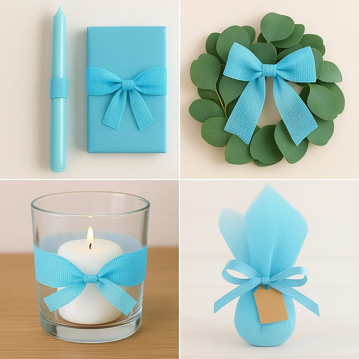 Kék Tüll DIY Ajándékokhoz 24x24cm - 100db