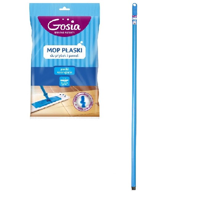 Mop GOSIA microfibra plat pentru suprafete ceramice, Albastru, 45x16 cm