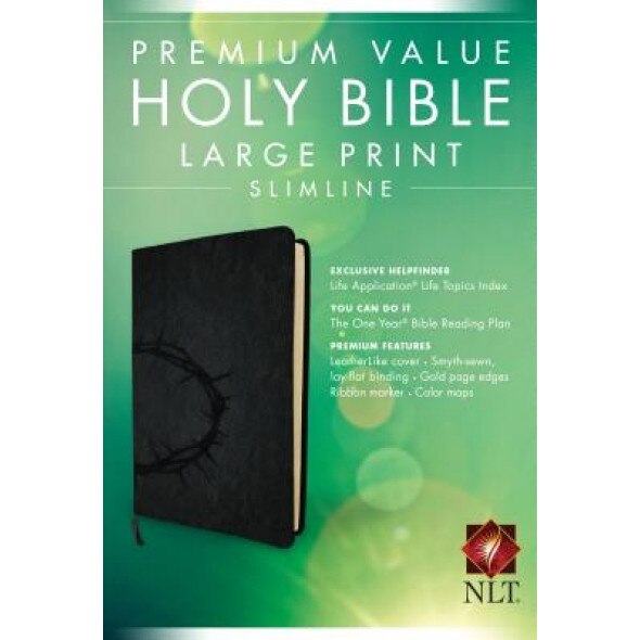 Premium Value Slimline Bible Large Print NLT, Crown,
