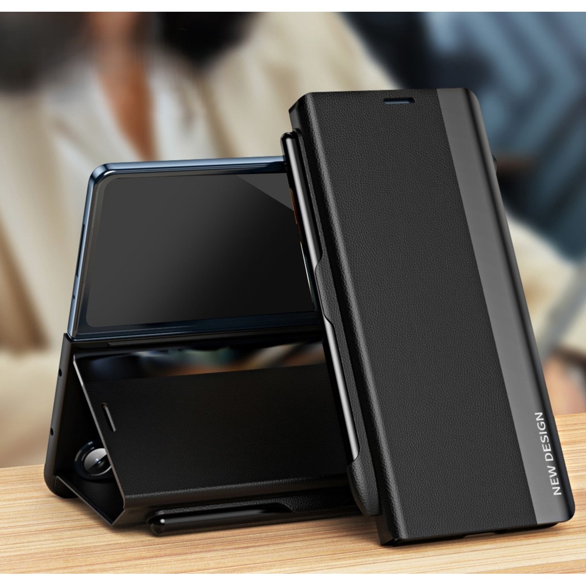 Husa Flip pentru Samsung Galaxy Z Fold8 Ultra, S Pen inclus, Protectie Completa, Negru