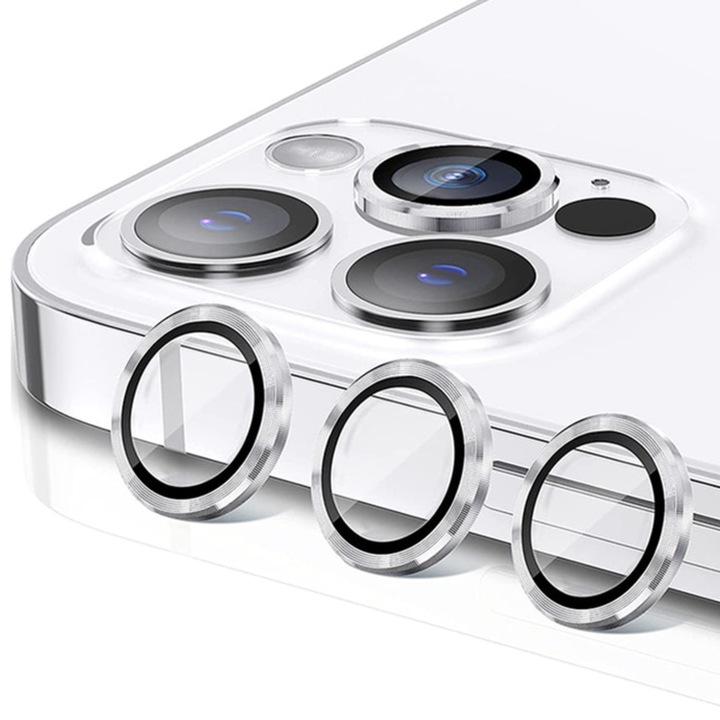 Metal Style ezüst kamera védő iPhone 11 Pro Max készülékhez