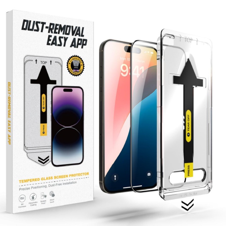 HD üvegfólia készlet, új pormentesítő egyszerű felhelyezés iPhone 11/ XR-hez