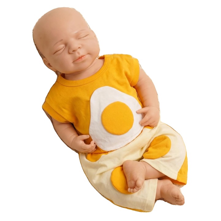 Papusa Reborn baiat silicon moale realist 48x8cm