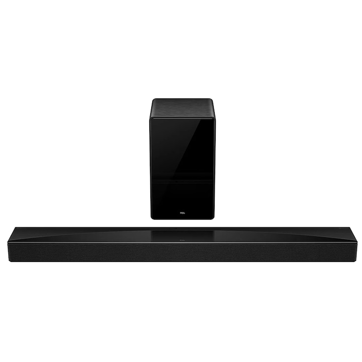 Soundbar TCL Q75K Audio quality by Bang & Olufsen, 5.1.4, Bluetooth 5.3, Dolby Atmos & DTS-X Q Series range, HDMI eARC, AI sonic adaptation, Subwoofer ,Works with Apple AirPlay, 14 Speakers, Dark titanium