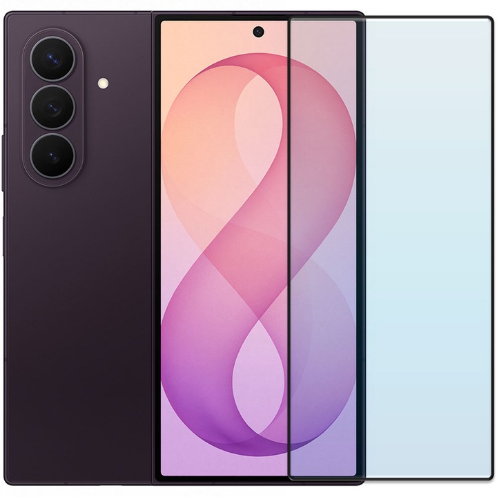 Folie din sticla securizata pentru Samsung Galaxy Z Fold 8 Ultra, HAMSTERBOX Glass Shield, Protectie completa ecran, Full face, Aplicare rapida, Case Friendly, Transparenta