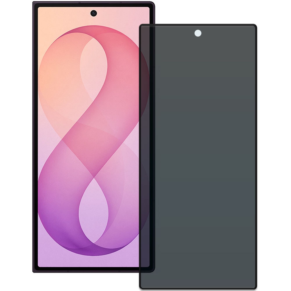 Folie din sticla securizata pentru Samsung Galaxy Z Fold 8 Ultra, HAMSTERBOX Privacy Shield, Protectie completa ecran, Full face, Aplicare rapida, Case Friendly, Negru