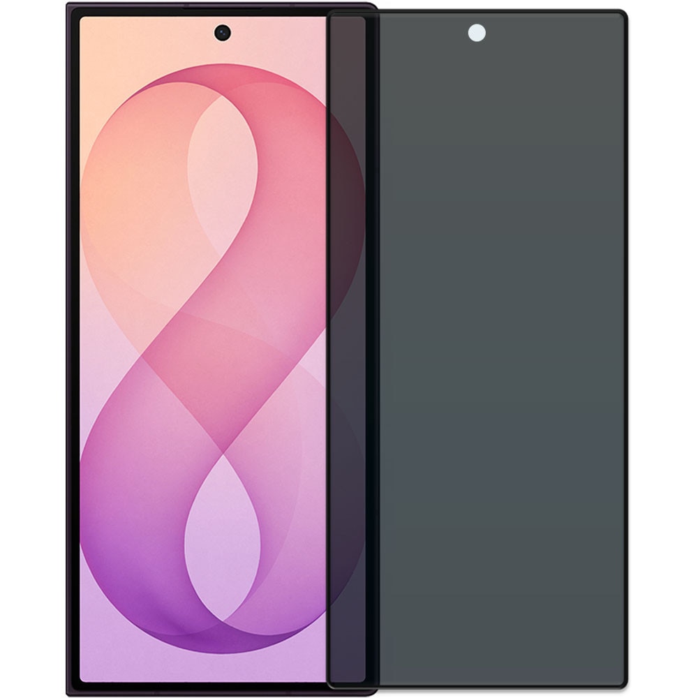 Folie din sticla securizata pentru Samsung Galaxy Z Fold 8 Ultra, HAMSTERBOX Privacy Shield, Protectie completa ecran, Full face, Aplicare rapida, Case Friendly, Negru