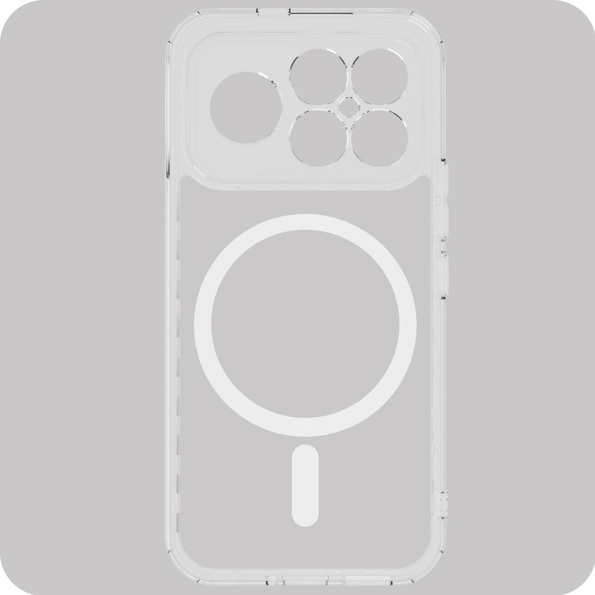 Husa magnetica rezistenta, Supero, compatibila Poco F8 Ultra, inel MagSafe incorporat, protectie cu colturi intarite, sticla securizata inclusa, TPU flexibil, transparent