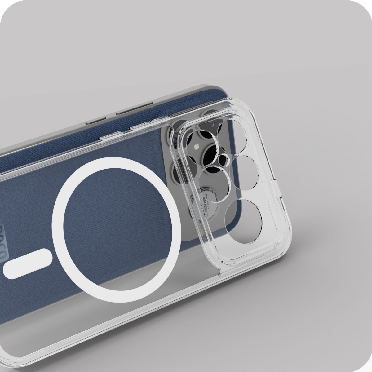 Husa magnetica rezistenta, Supero, compatibila Poco F8 Ultra, inel MagSafe incorporat, protectie cu colturi intarite, sticla securizata inclusa, TPU flexibil, transparent