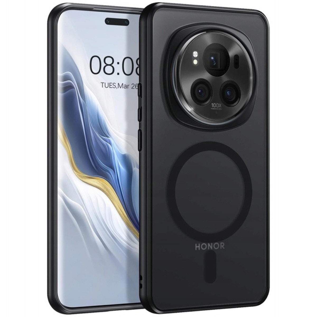 Husa pentru Honor Magic6 Pro, Supero, Honor, combinatie TPU+PC, protectie la caderi si zgarieturi, compatibila MagSafe, decupaje precise pentru porturi si butoane, transparenta cu rama neagra