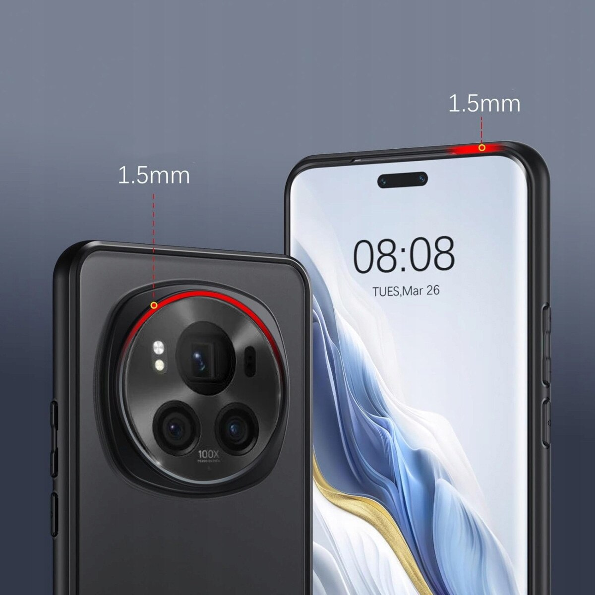Husa pentru Honor Magic6 Pro, Supero, Honor, combinatie TPU+PC, protectie la caderi si zgarieturi, compatibila MagSafe, decupaje precise pentru porturi si butoane, transparenta cu rama neagra
