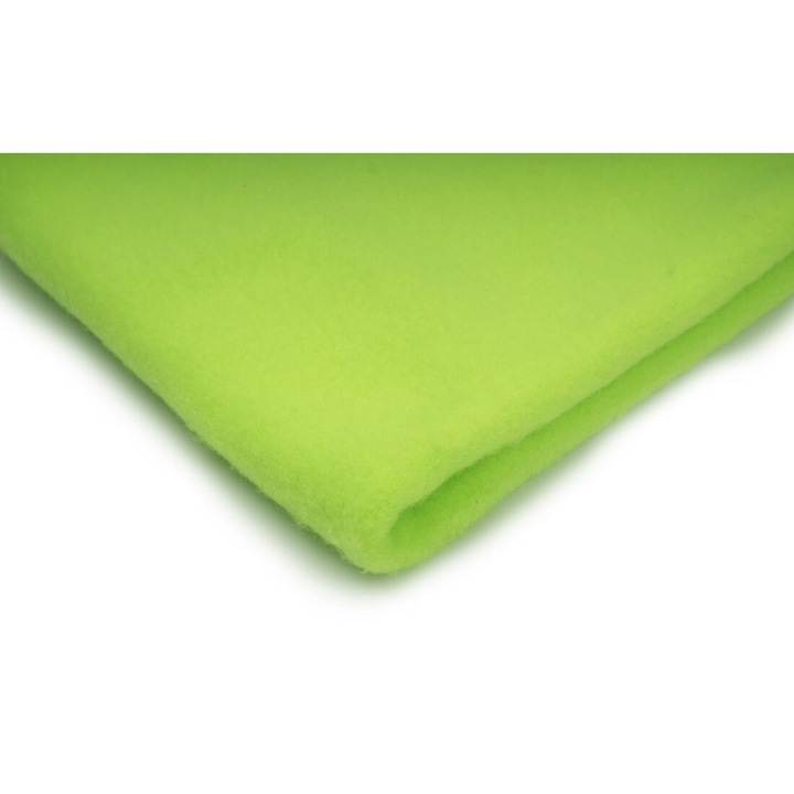 Fleece kötöttáru 300g/m², Neon lime szín, 100% poliészter, Méretek 50cm x 155cm