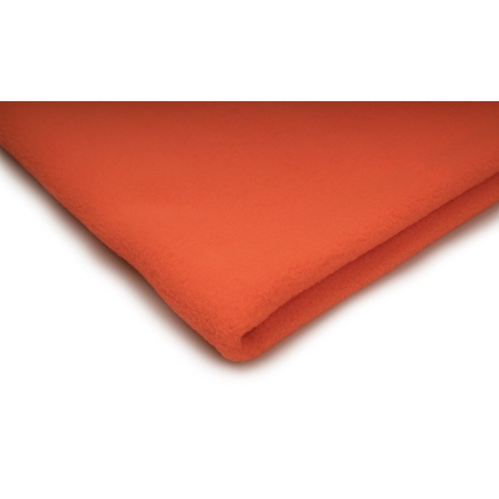 Polár gyapjú kötött anyag 200 g/m², Neon narancssárga szín, 100% poliészter, Méretek 50cm x 155cm