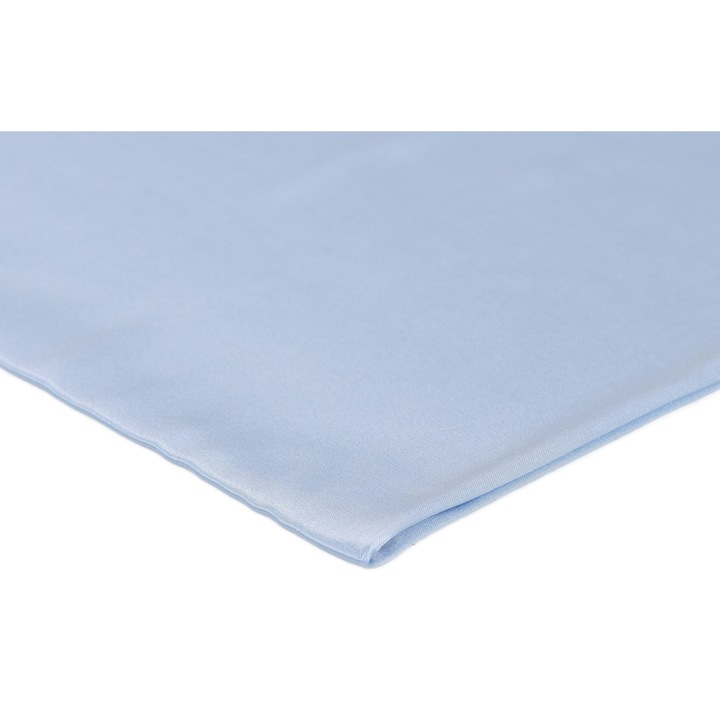 Vékony szatén Lycra-val, világoskék, 95% poliészter 5% elasztán, méretek 50cm x 150cm