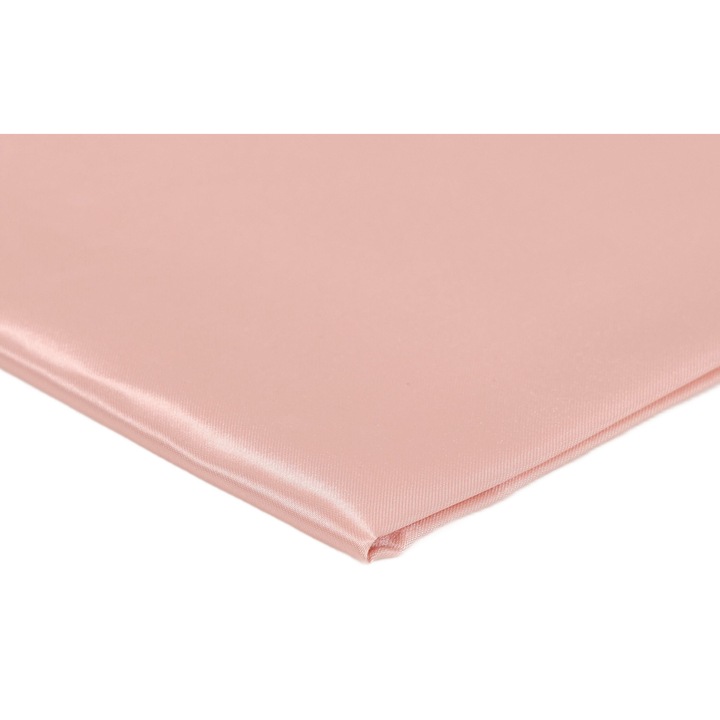 Szatén hozzáadott elasztán nélkül, Sima szatén fényes felülettel, Púder rózsaszín, 50 cm x 150 cm