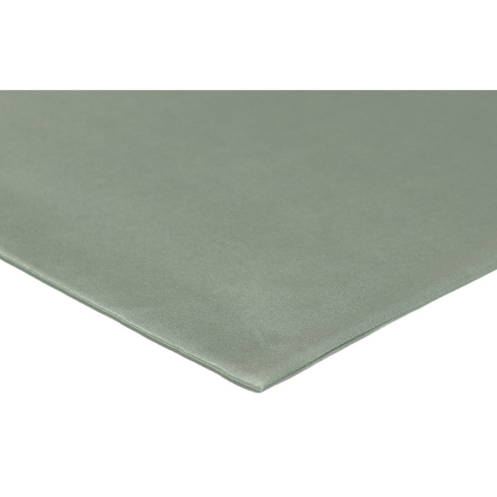 Vékony szatén Lycra-val, zsályazöld, 95% poliészter 5% elasztán, méretek 50cm x 150cm