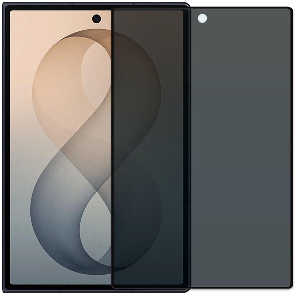 Folie din sticla securizata pentru Samsung Galaxy Z Fold 8, HAMSTERBOX Privacy Shield, Protectie completa ecran, Full face, Aplicare rapida, Case Friendly, Negru