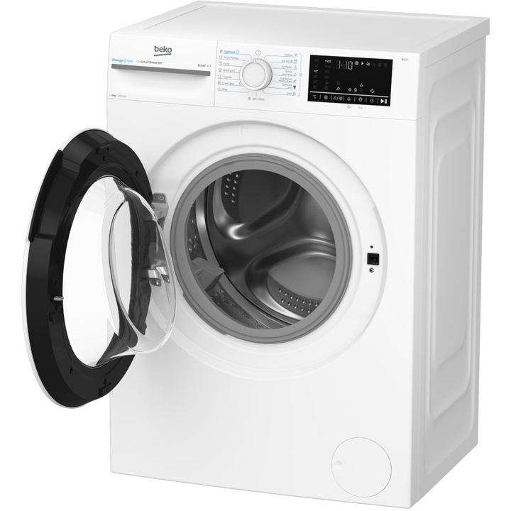Masina de spalat rufe frontala Beko BM3WFU48415WWES, 1400 RPM, 8 kg, Clasa A, Alb