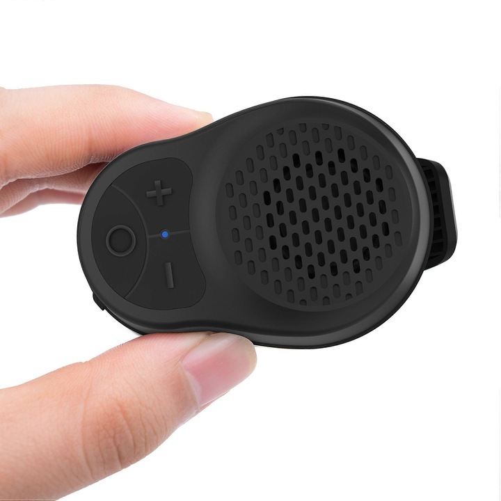 Boxa portabila wireless, rezistenta la apa IPX5, microfon incorporat, negru-galben, compacta, 15h autonomie