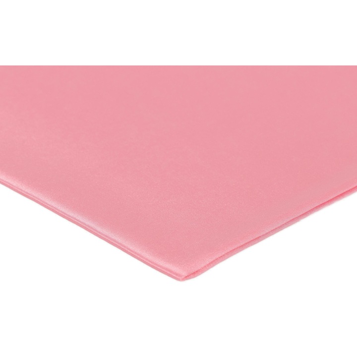 Vékony szatén Lycra-val, cukorka rózsaszín, 95% poliészter 5% elasztán, méretek 50cm x 150cm