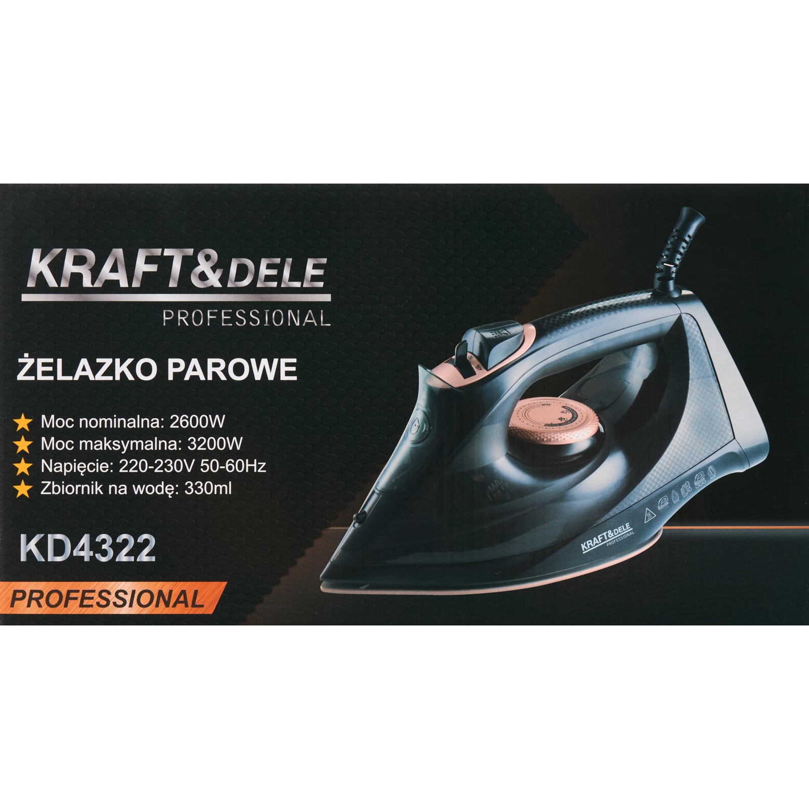 Fier de calcat cu abur 3200 W, rezervor 330 ml (KD4322)