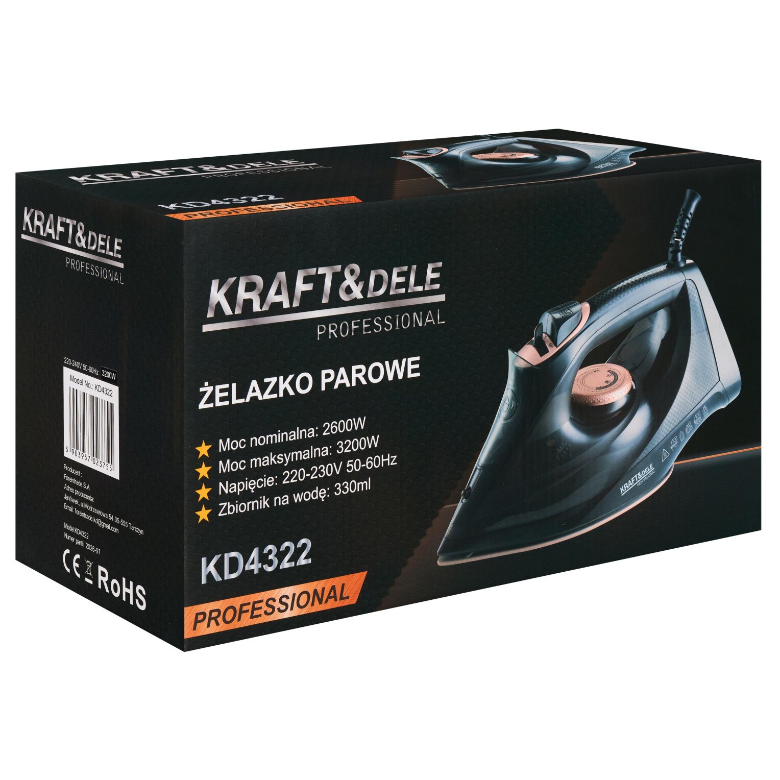 Fier de calcat cu abur 3200 W, rezervor 330 ml (KD4322)