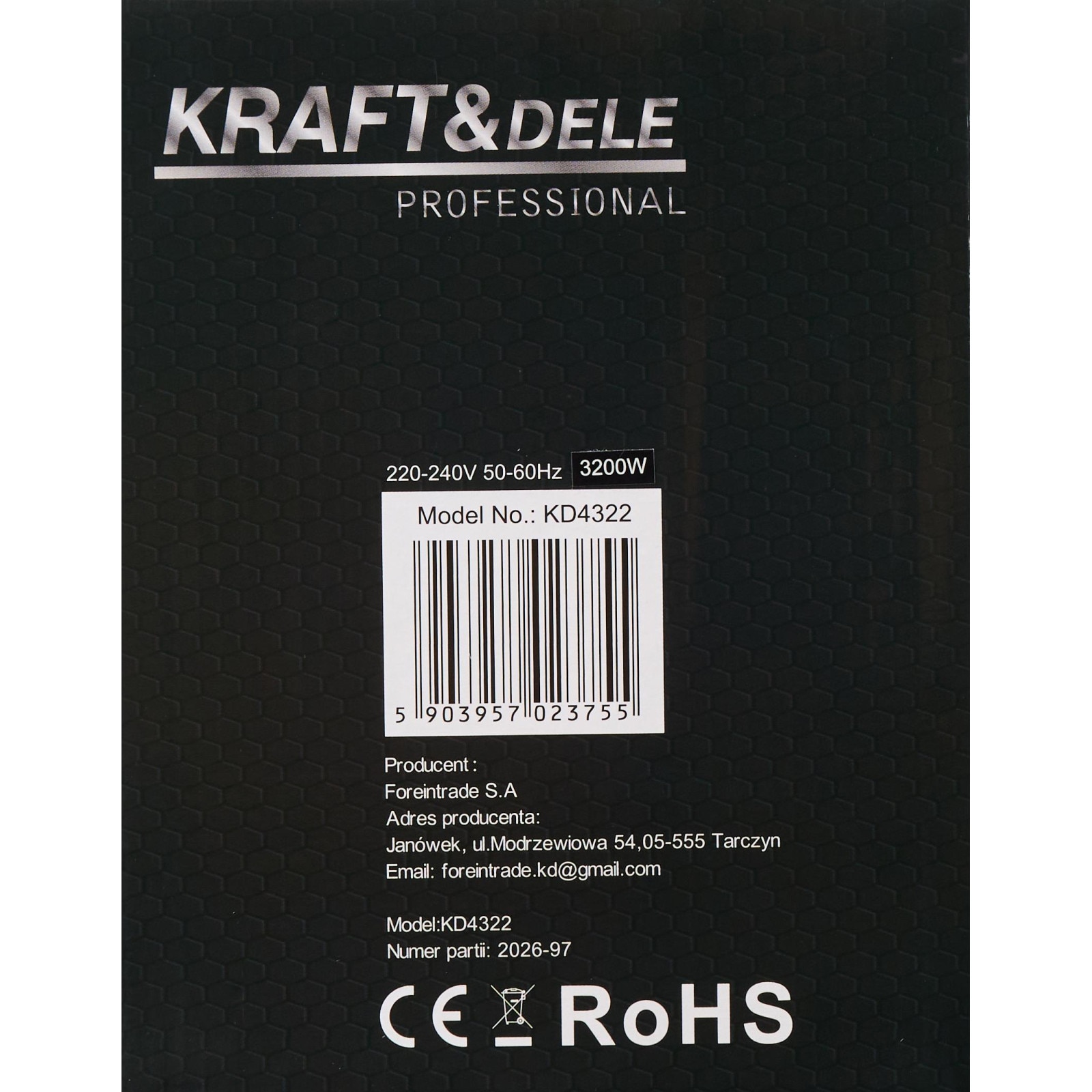 Fier de calcat cu abur 3200 W, rezervor 330 ml (KD4322)